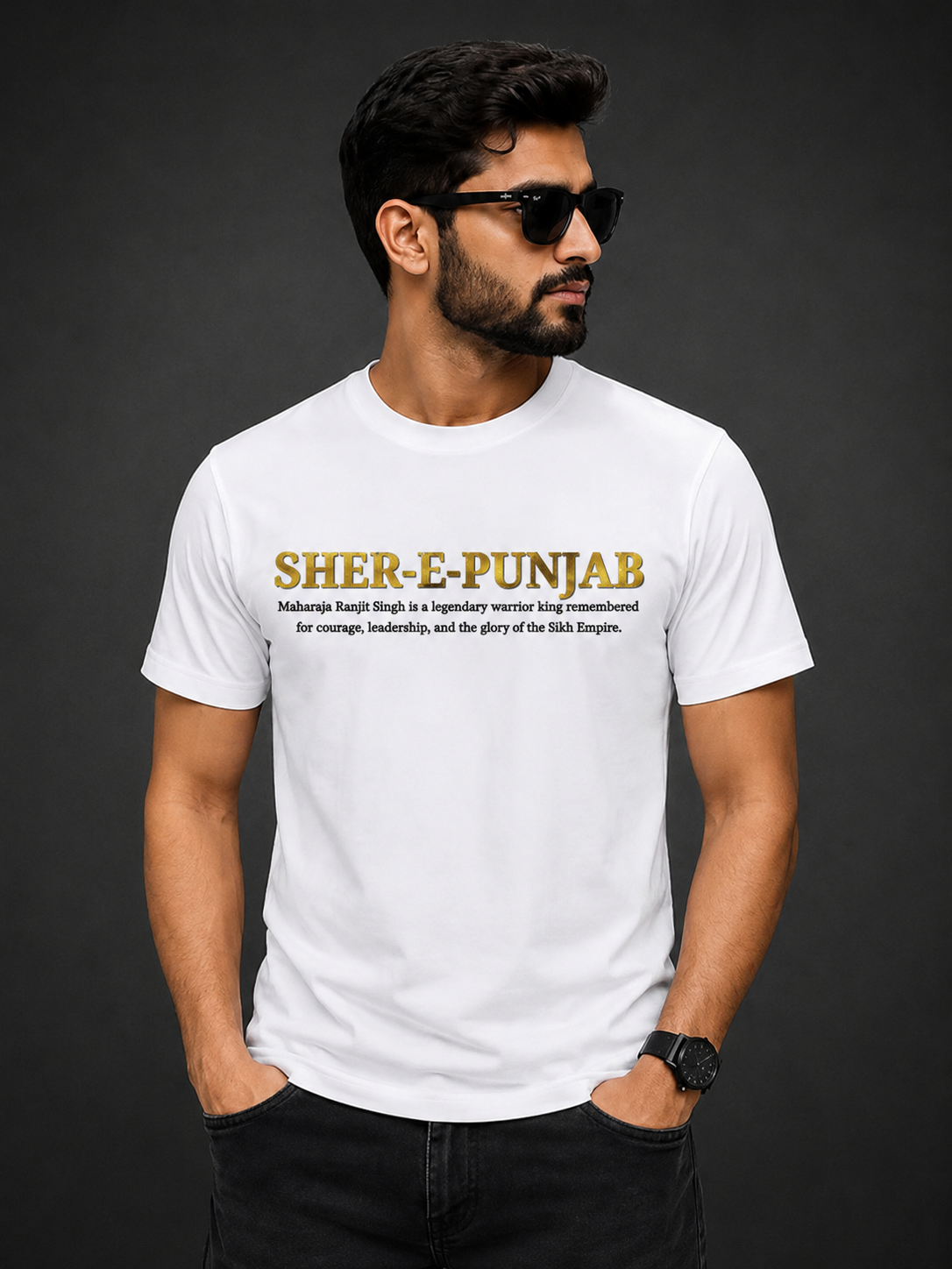 Sher-E-Punjab Premium Cotton Graphic T-Shirt for Men