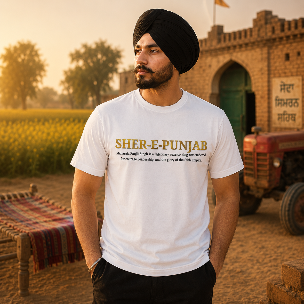 Sher-E-Punjab Premium Cotton Graphic T-Shirt for Men