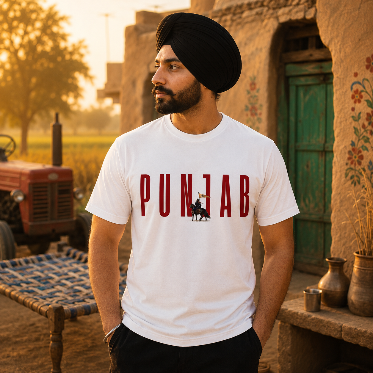 Punjab Warrior Heritage Graphic T-Shirt for Men