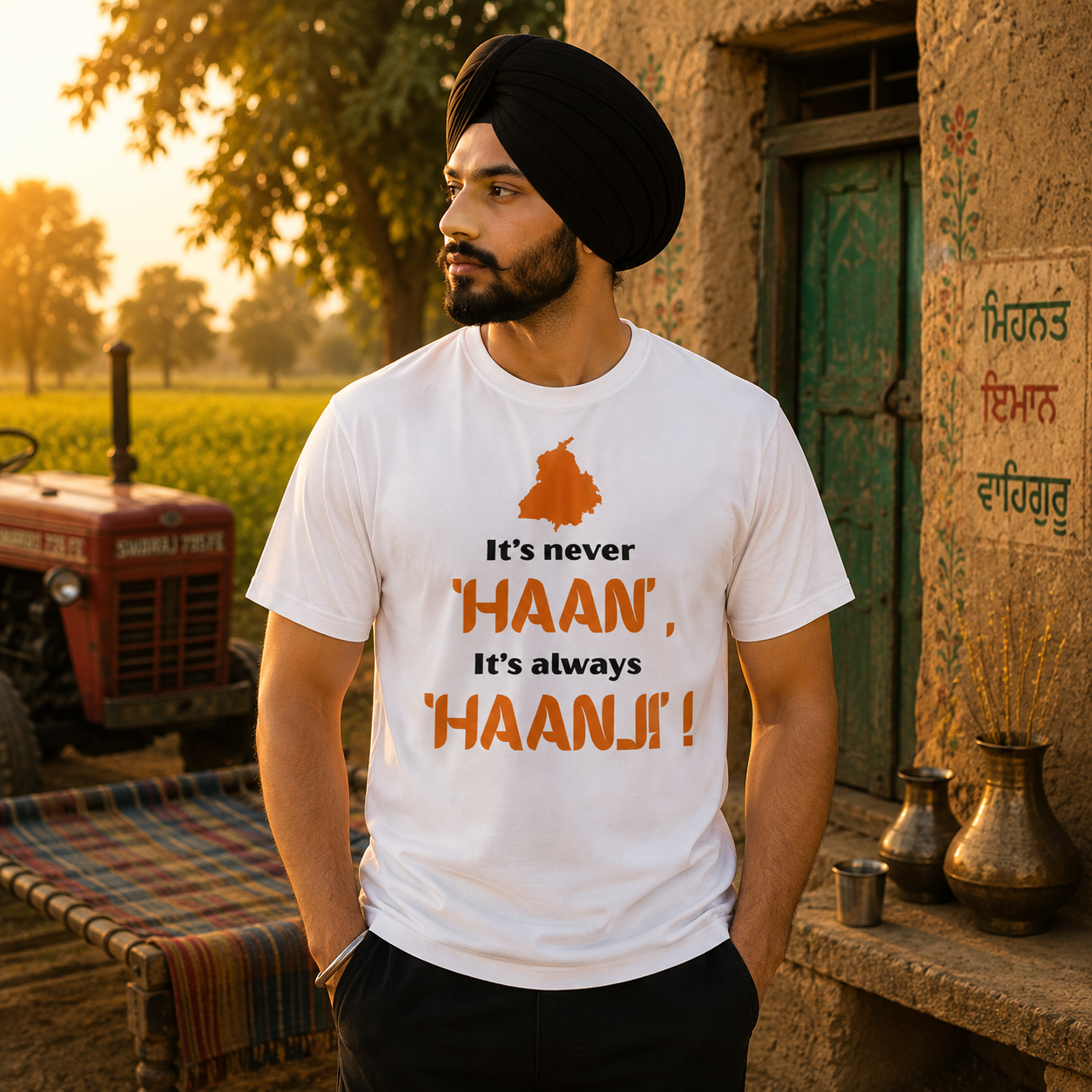 It's Always Haan Ji Punjabi Graphic T-Shirt for Men
