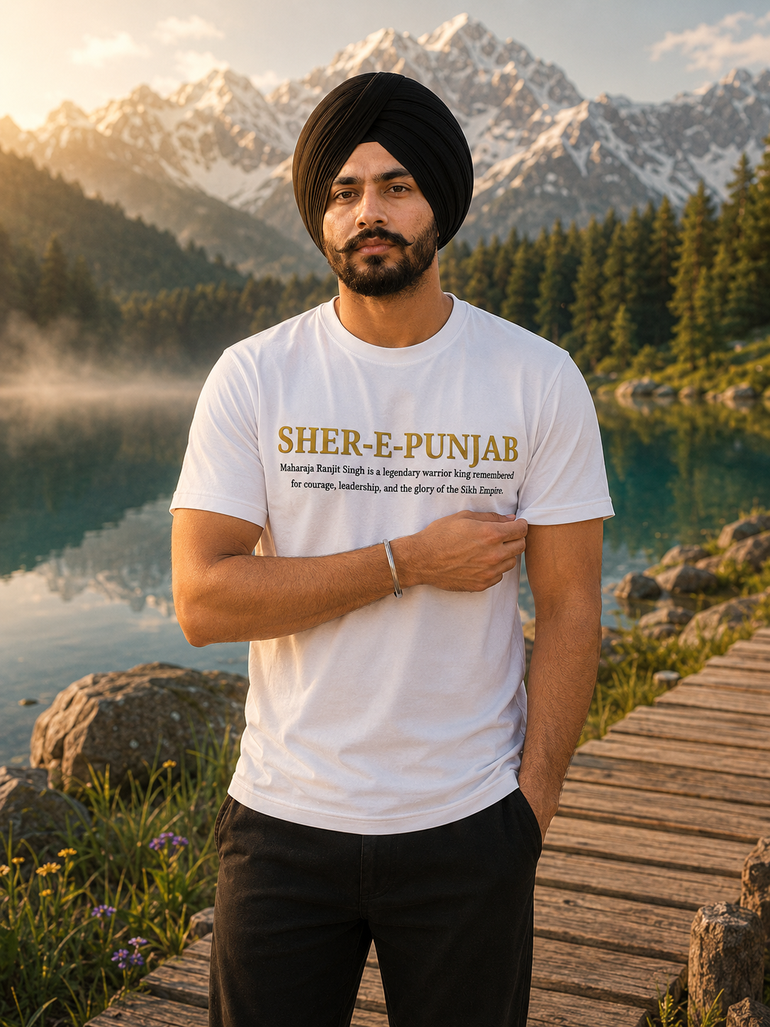 Sher-E-Punjab Premium Cotton Graphic T-Shirt for Men