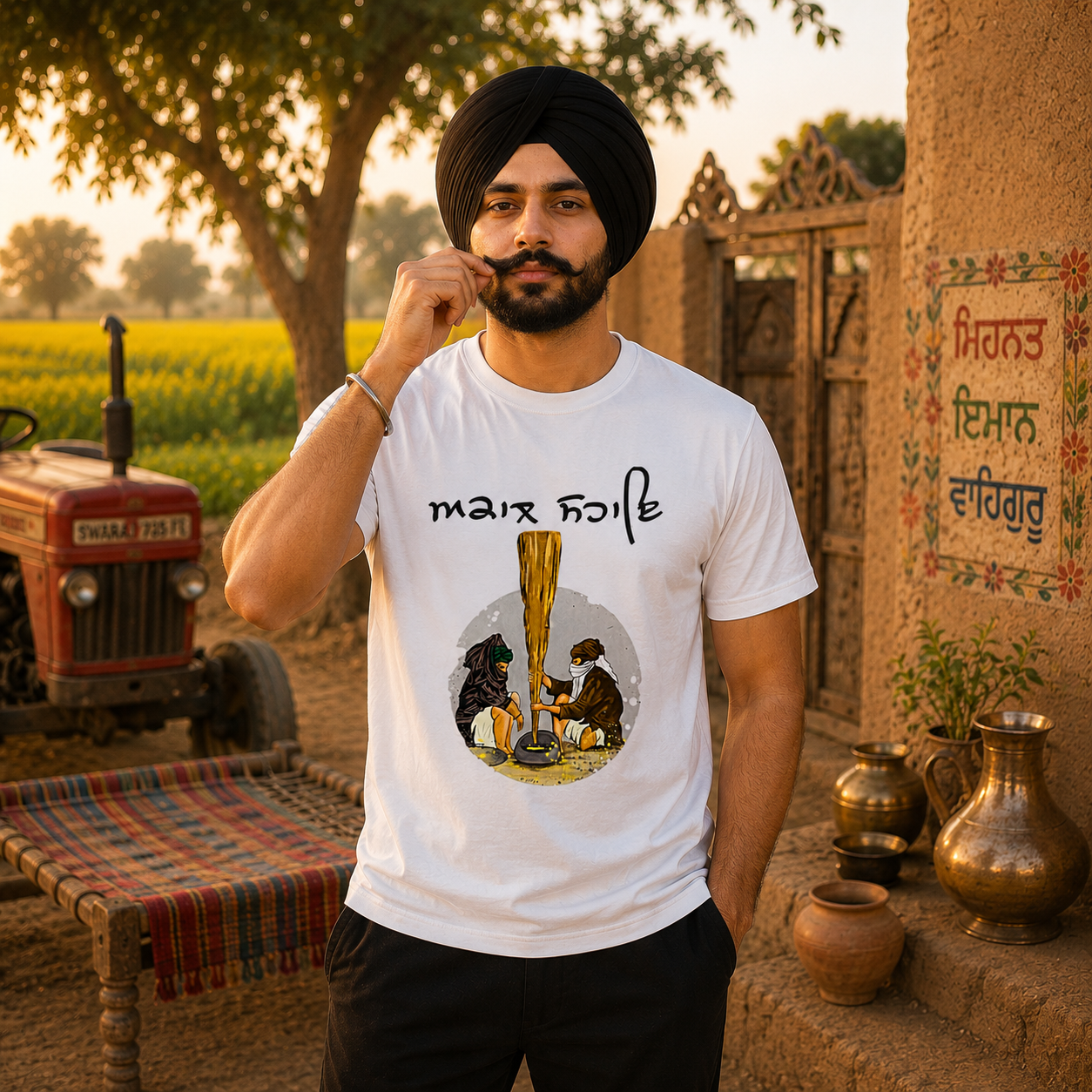 Mai Bhago Sikh Heritage Graphic T-Shirt for Men