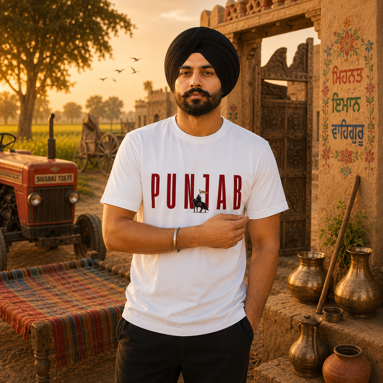 Punjab Warrior Heritage Graphic T-Shirt for Men