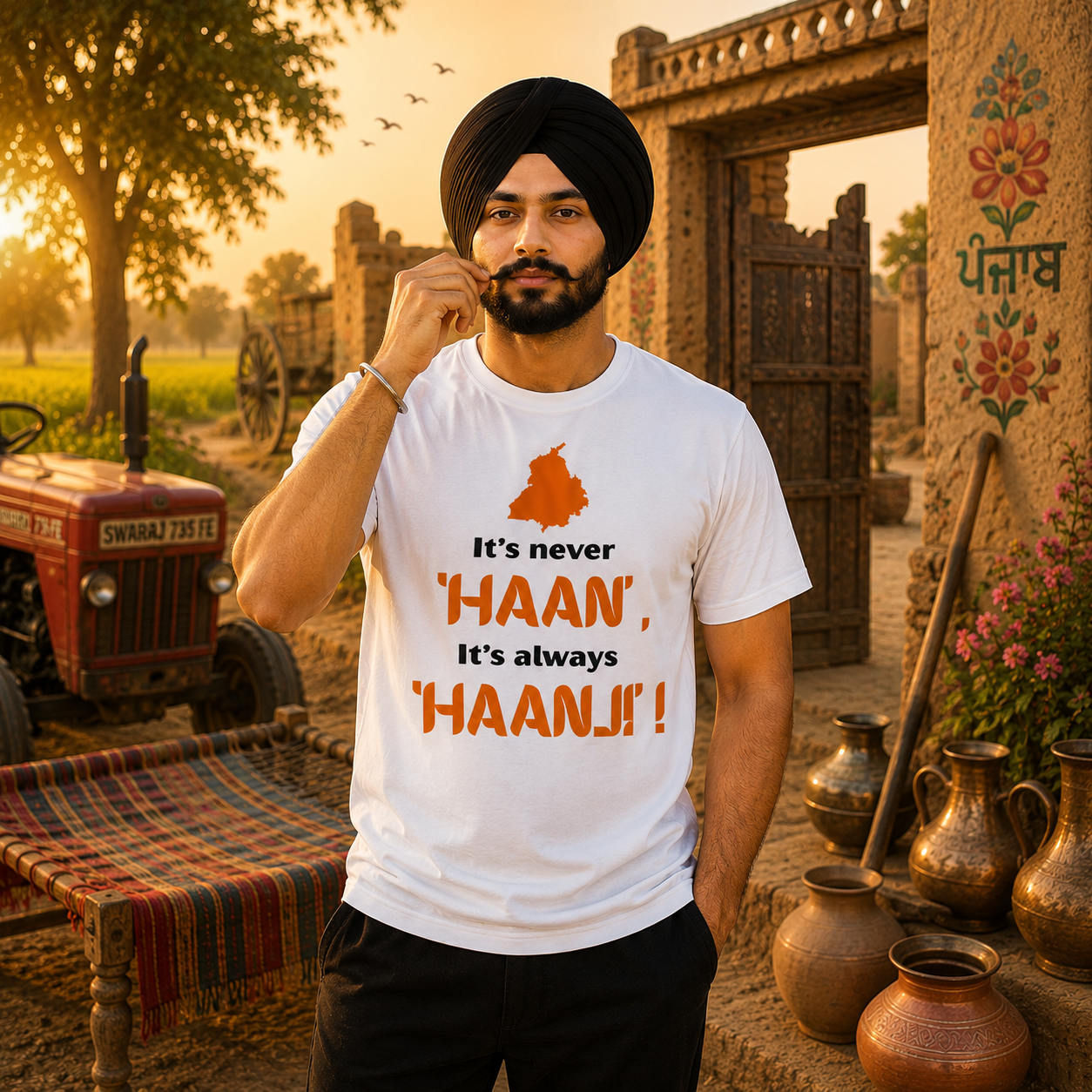 It's Always Haan Ji Punjabi Graphic T-Shirt for Men