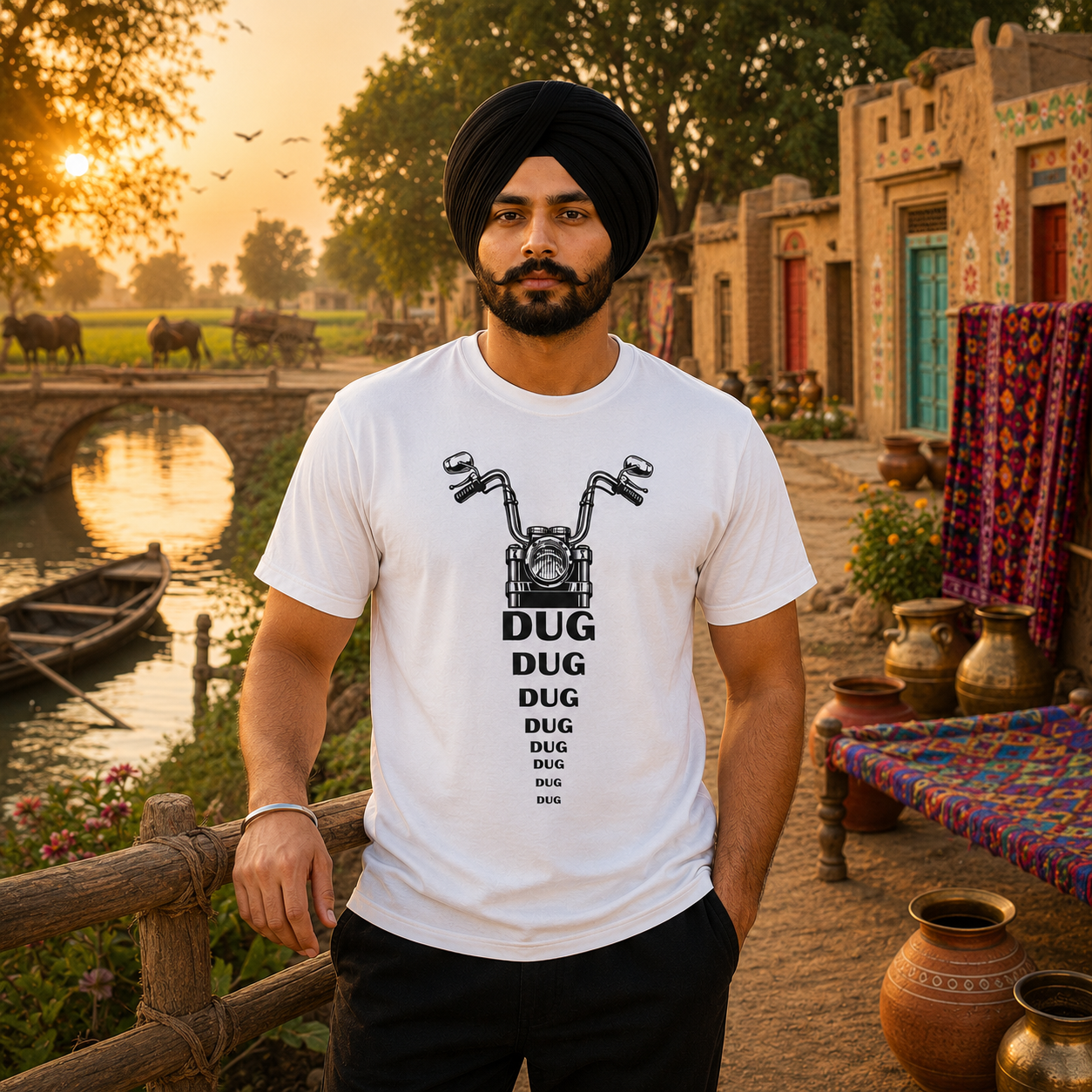 Dug Dug Bullet Bike Graphic T-Shirt for Men