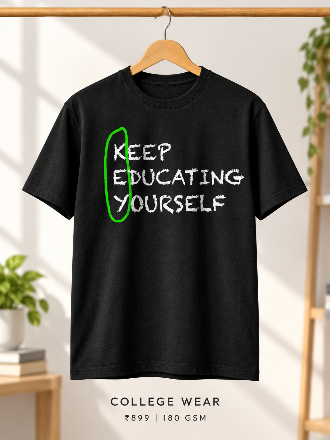 Keep Educating Yourself Printed T-Shirt | Made to Order