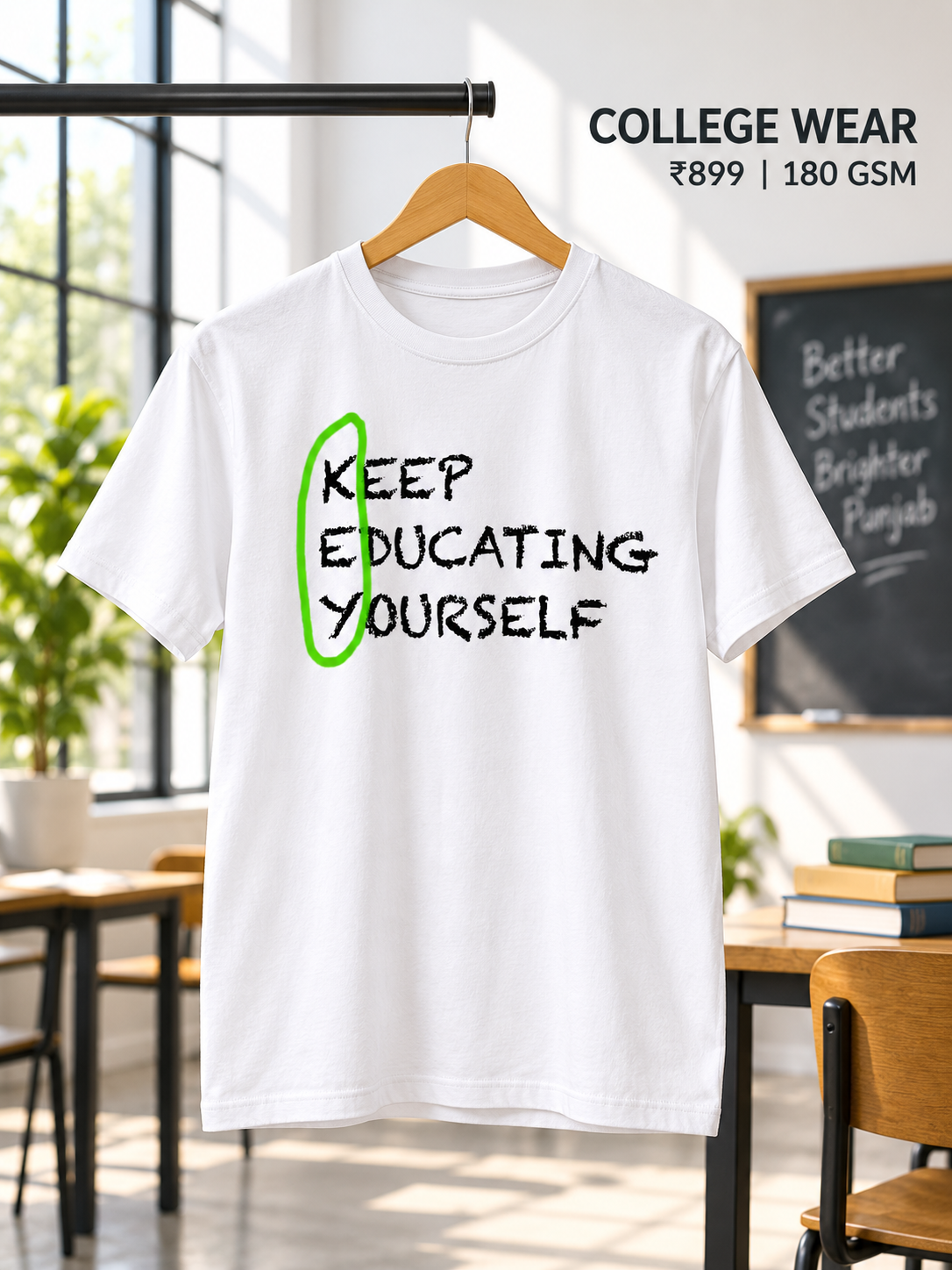 Keep Educating Yourself Printed T-Shirt | Made to Order