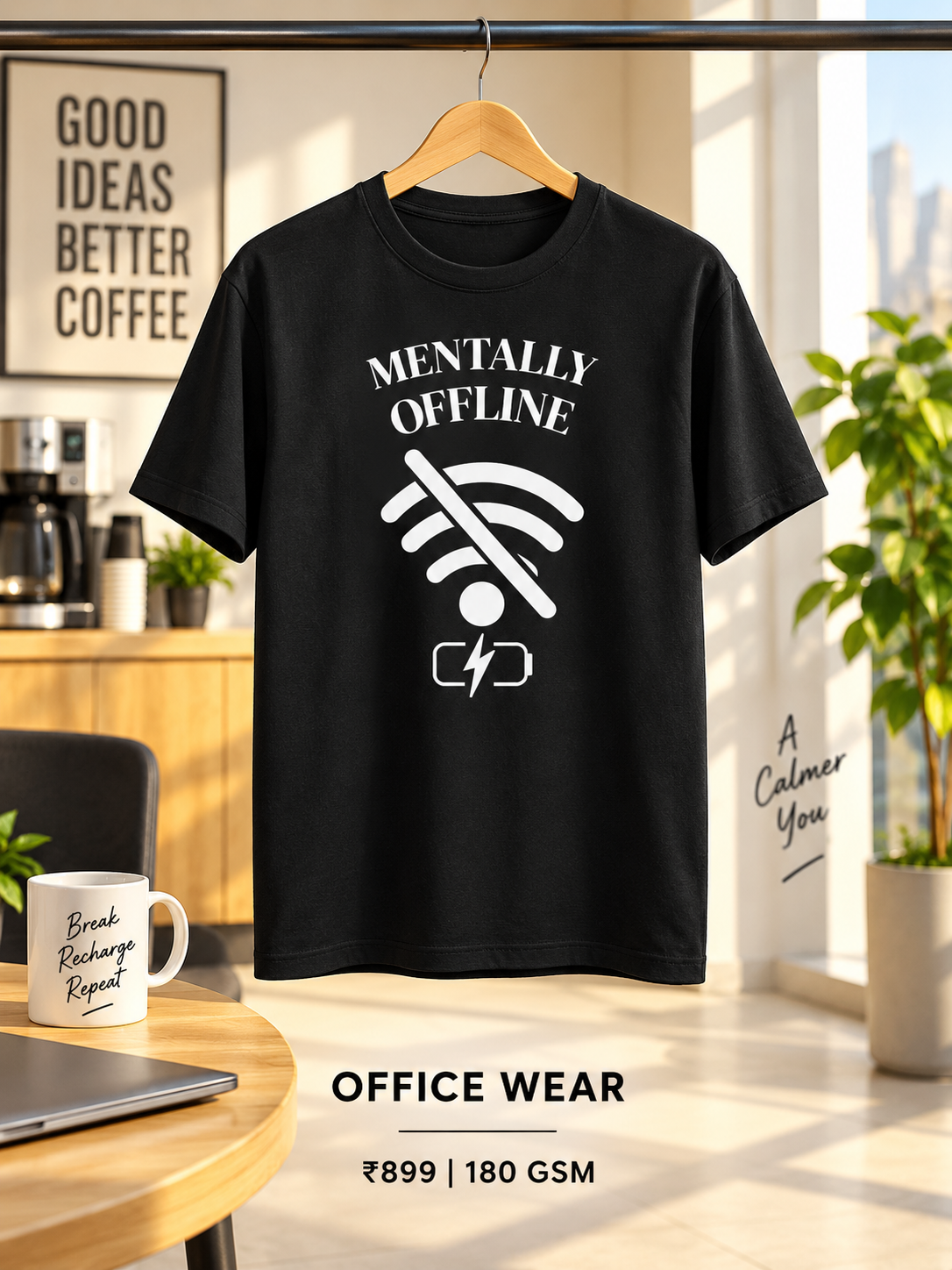 Mentally Offline Printed T-Shirt | Made to Order