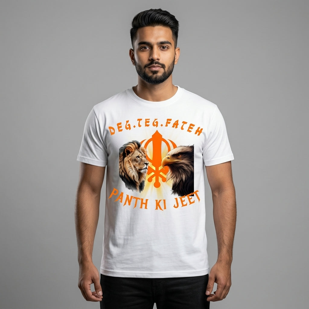 Deg Teg Fateh Panth Ki Jeet Graphic T-Shirt for Men