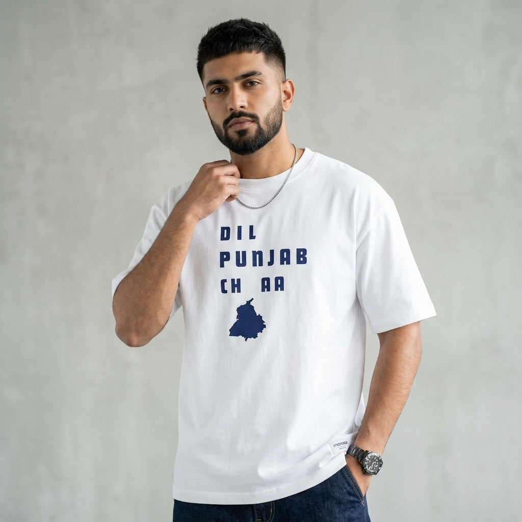 Dil Punjab Ch Aa Oversized Graphic T-Shirt for Men