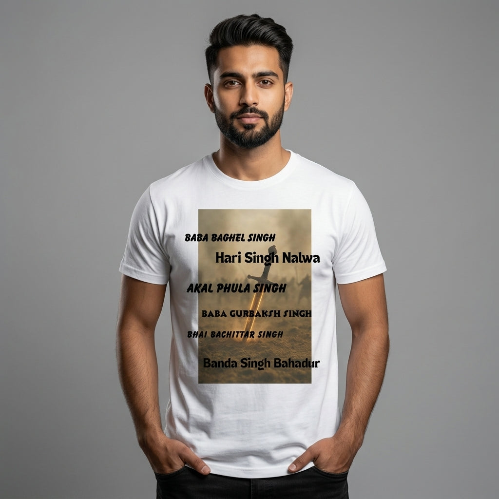 Legendary Sikh Warriors Graphic T-Shirt for Men