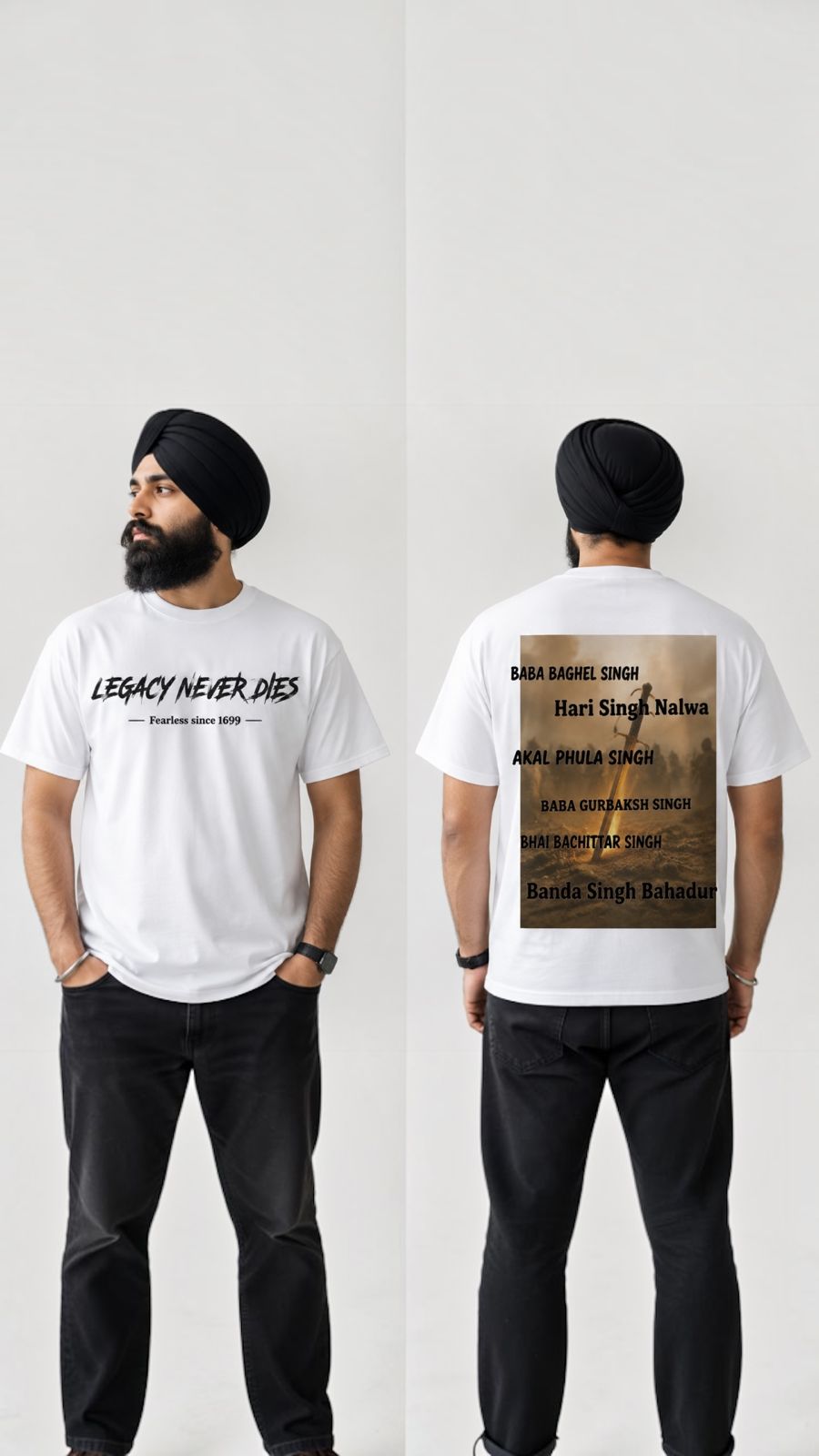 Legendary Sikh Warriors Graphic T-Shirt for Men