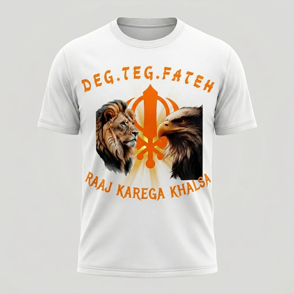 Deg Teg Fateh Panth Ki Jeet Graphic T-Shirt for Men