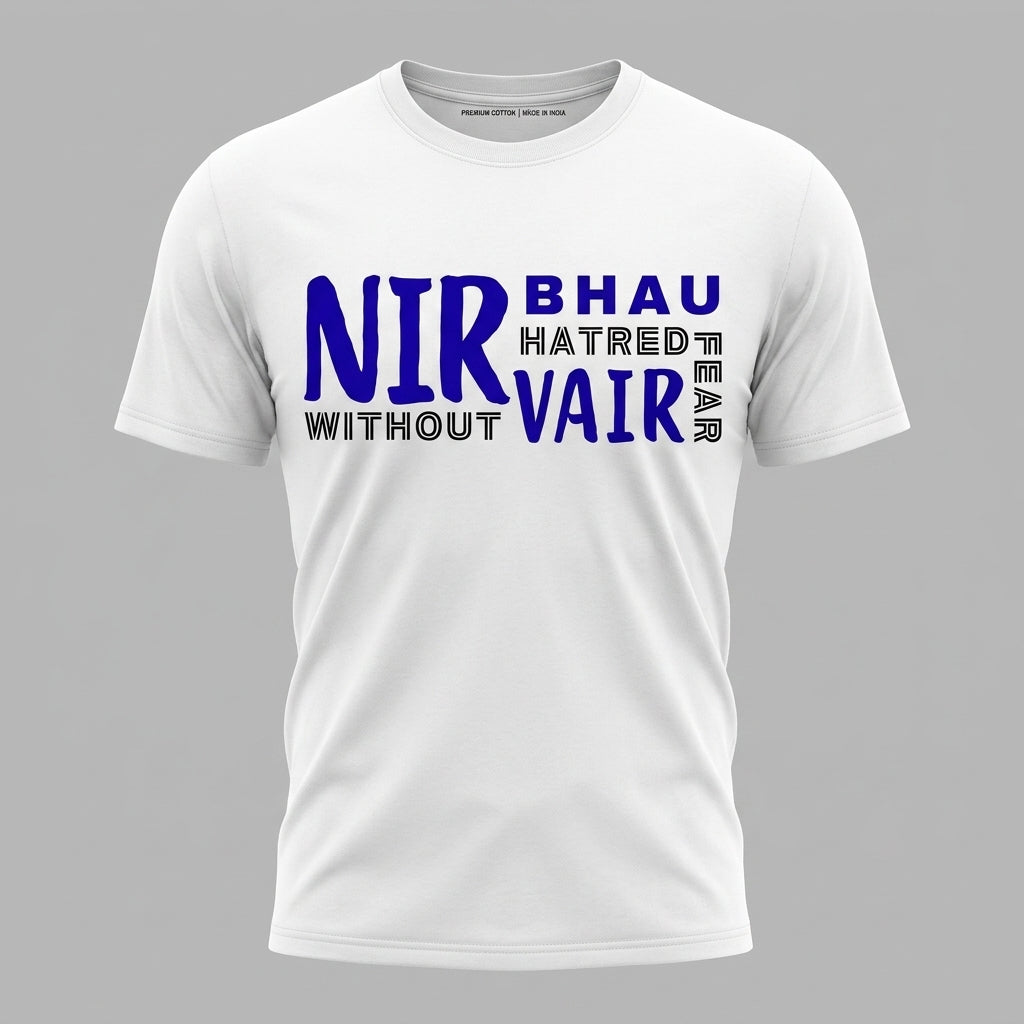 Nirbhau Nirvair Sikh Quote Graphic T-Shirt for Men