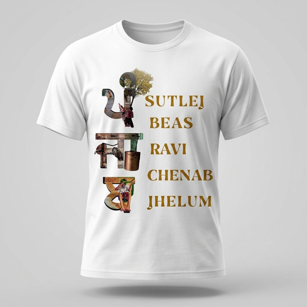Gurmukh Punjabi Typography Graphic Printed Premium Cotton T-Shirt for Men | Regular & Oversized Fit